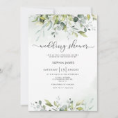 Invitation de mariage douche verdure eucalyptus (Devant)