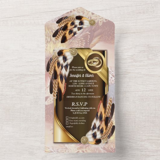 Invitation de mariage Dream Catcher Feathers All i (À l'intérieur)