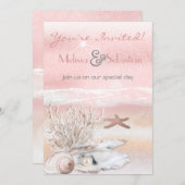 Invitation de mariage Dream Shore Beach Peach (Devant / Derrière)