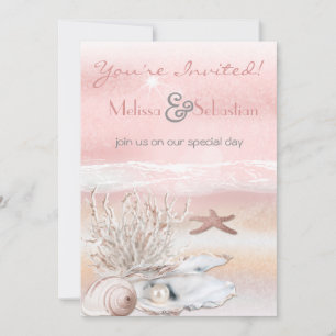 Invitation de mariage Dream Shore Beach Peach