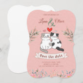 Invitation de mariage drôle pour chat  (Devant / Derrière)