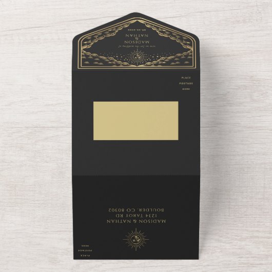 Invitation de mariage du code QR de la carte Tarot (Dehors)