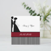 Invitation de mariage du couple rouge (Debout devant)