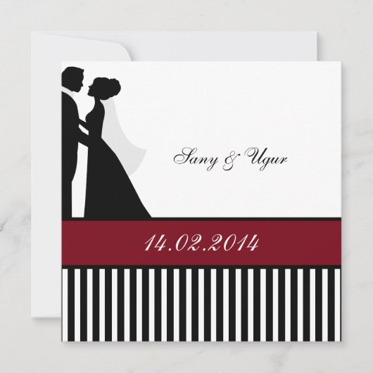 Invitation de mariage du couple rouge (Devant)
