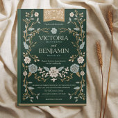 Invitation de mariage du livre de bibliothèque vin