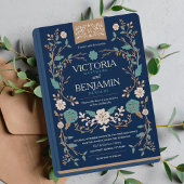 Invitation de mariage du livre de bibliothèque vin