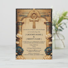 Invitation de mariage du pharaon égyptien de luxe