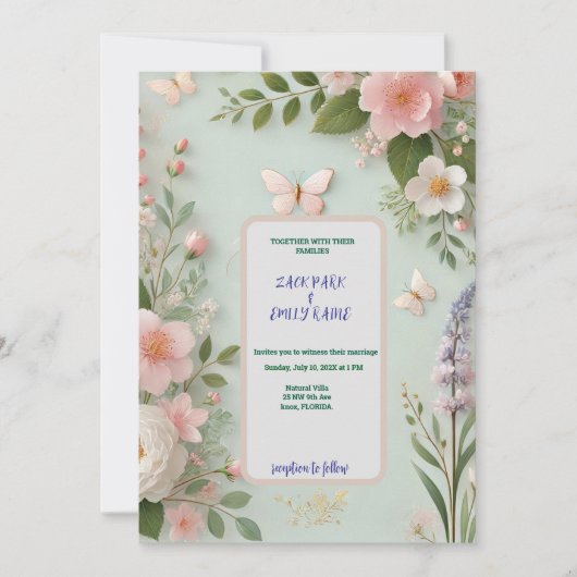 Invitation de mariage du printemps (Devant)
