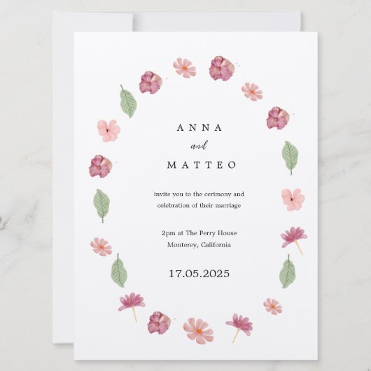 Invitation de mariage du printemps (Devant)