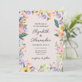 Invitation de mariage du printemps fleur sauvage (Debout devant)