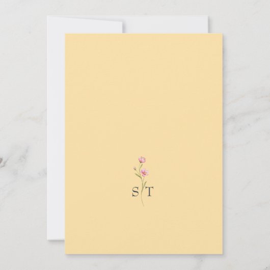 Invitation de mariage du printemps jaune (Dos)