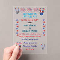 Invitation de mariage du quatre juillet avec des c