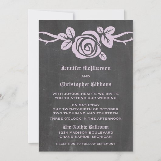 Invitation de mariage du Rose Lilac (Devant)