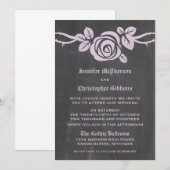 Invitation de mariage du Rose Lilac (Devant / Derrière)