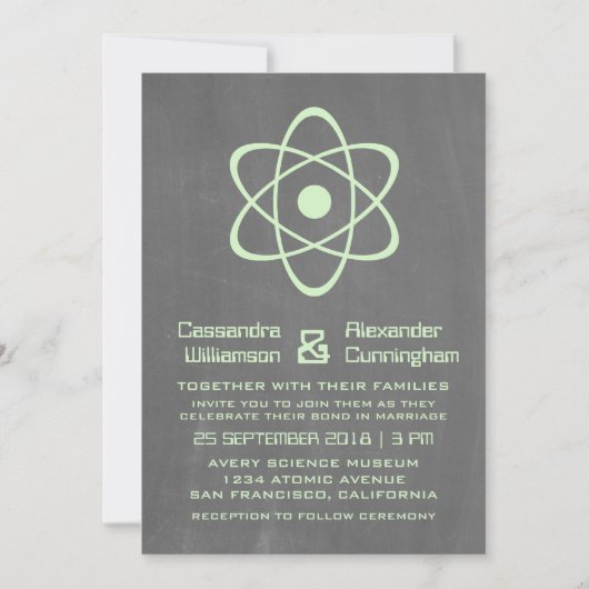 Invitation de mariage du tableau de bord atomique (Devant)