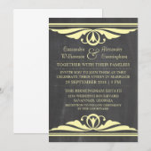 Invitation de mariage du tableau de bord Jaune Déc (Devant / Derrière)