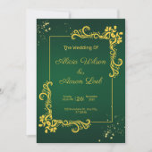 Invitation de mariage écolo et or (Devant)