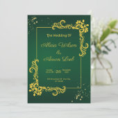 Invitation de mariage écolo et or (Debout devant)