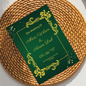 Invitation de mariage écolo et or