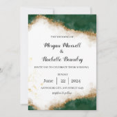 Invitation de mariage écolo et or (Devant)