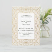 Invitation de mariage écossaise Art Déco en or (Debout devant)