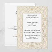 Invitation de mariage écossaise Art Déco en or (Devant / Derrière)