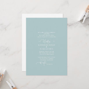 Invitation de mariage Élégance hivernale bleu glac