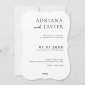 Invitation de mariage élégant blanc minimaliste (Dos)
