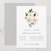 Invitation de mariage élégant bouquet floral de ja (Devant / Derrière)