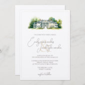 Invitation de mariage - Elegant Estate in Watercol (Devant / Derrière)