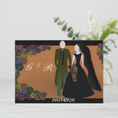 Invitation de mariage élégant gothique (Debout devant)