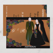Invitation de mariage élégant gothique (Devant / Derrière)