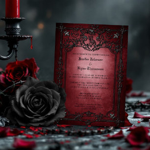 Invitation de mariage élégant gothique Halloween