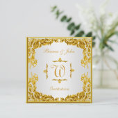 Invitation de mariage élégant or (Debout devant)