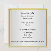 Invitation de mariage élégant or (Dos)
