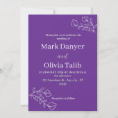 Invitation de mariage élégant personnalisable (Devant)