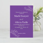 Invitation de mariage élégant personnalisable (Debout devant)