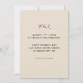 Invitation de mariage élégant rose pâle (Dos)