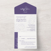 Invitation de mariage élégant, tout-en-un violet (À l'intérieur)