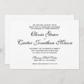 Invitation de mariage élégante (Devant / Derrière)