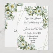 Invitation de mariage élégante,  (Devant / Derrière)