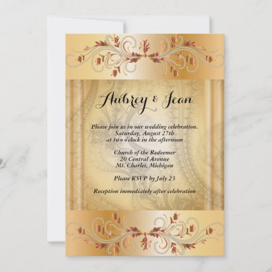 Invitation de mariage élégante (Devant)