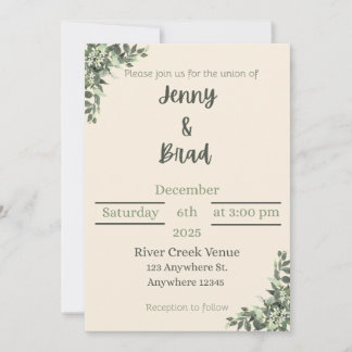 Invitation de mariage élégante 
