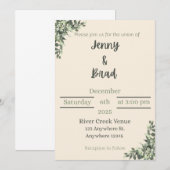 Invitation de mariage élégante (Devant / Derrière)