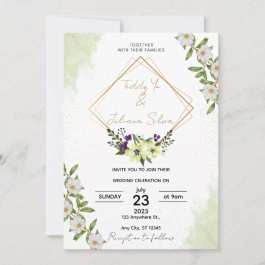 Invitation de mariage élégante (Devant)