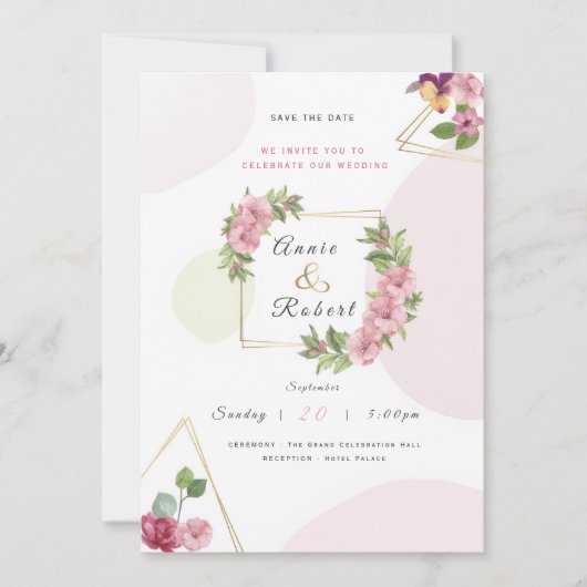 Invitation de mariage élégante (Devant)