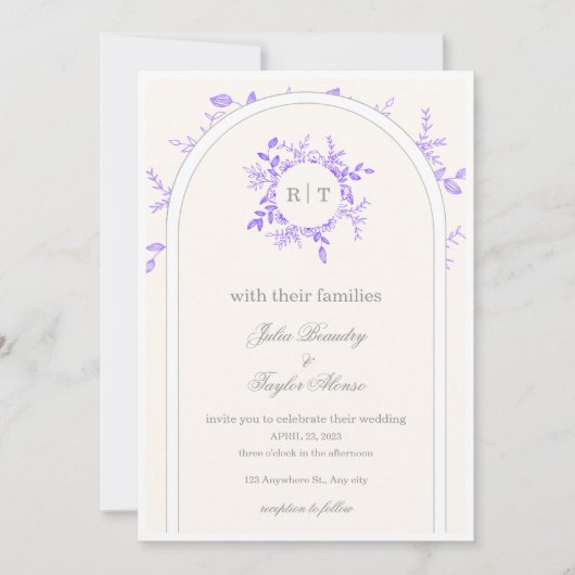 Invitation de mariage élégante  (Devant)