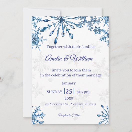 Invitation de mariage élégante (Devant)