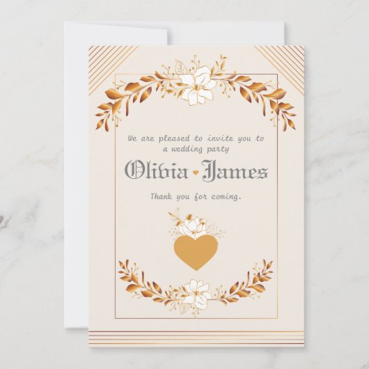 Invitation de mariage élégante (Dos)