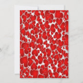 Invitation de mariage élégante à coeurs rouges (Dos)